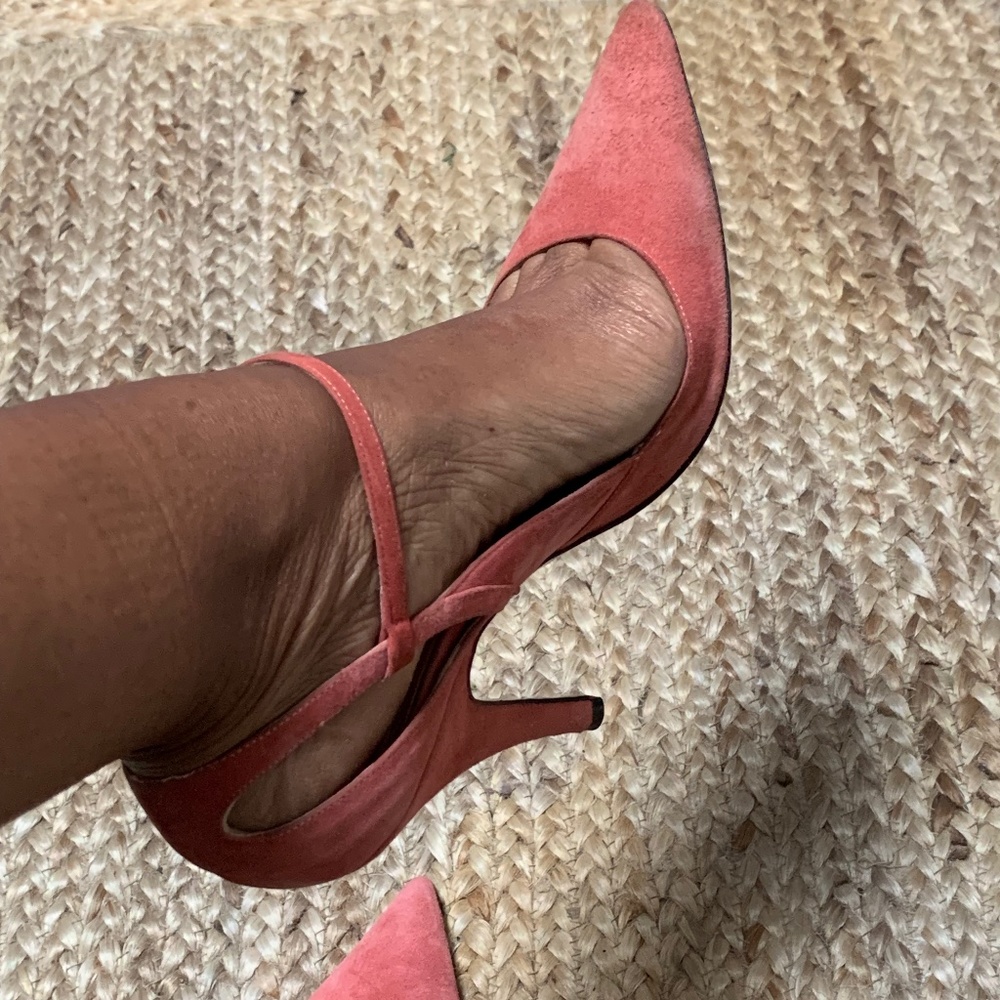 JEAN MICHEL CAZABAT SUEDE DUSTY ROSE  MARYJANES